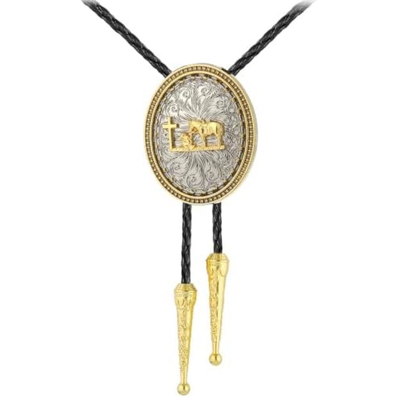 Hoa Kỳ Kỷ niệm 250 năm Western Cowboy Yêu nước Eagle Bolo Tie | Da bện cao cấp, mặt dây chuyền hợp k