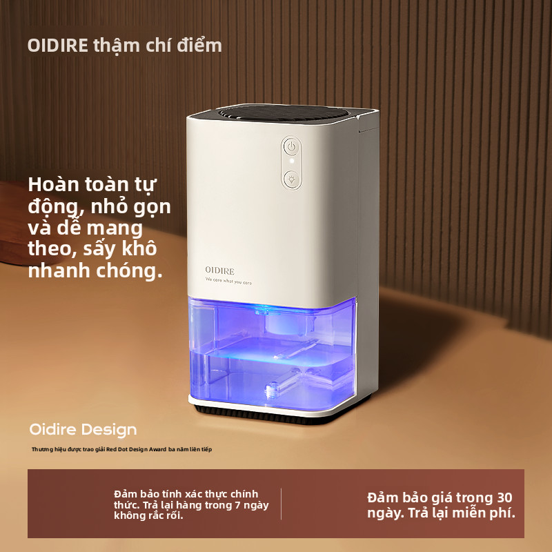 Máy hút ẩm OIDIRE nhỏ gọn chống nồm phòng ngủ gia đình