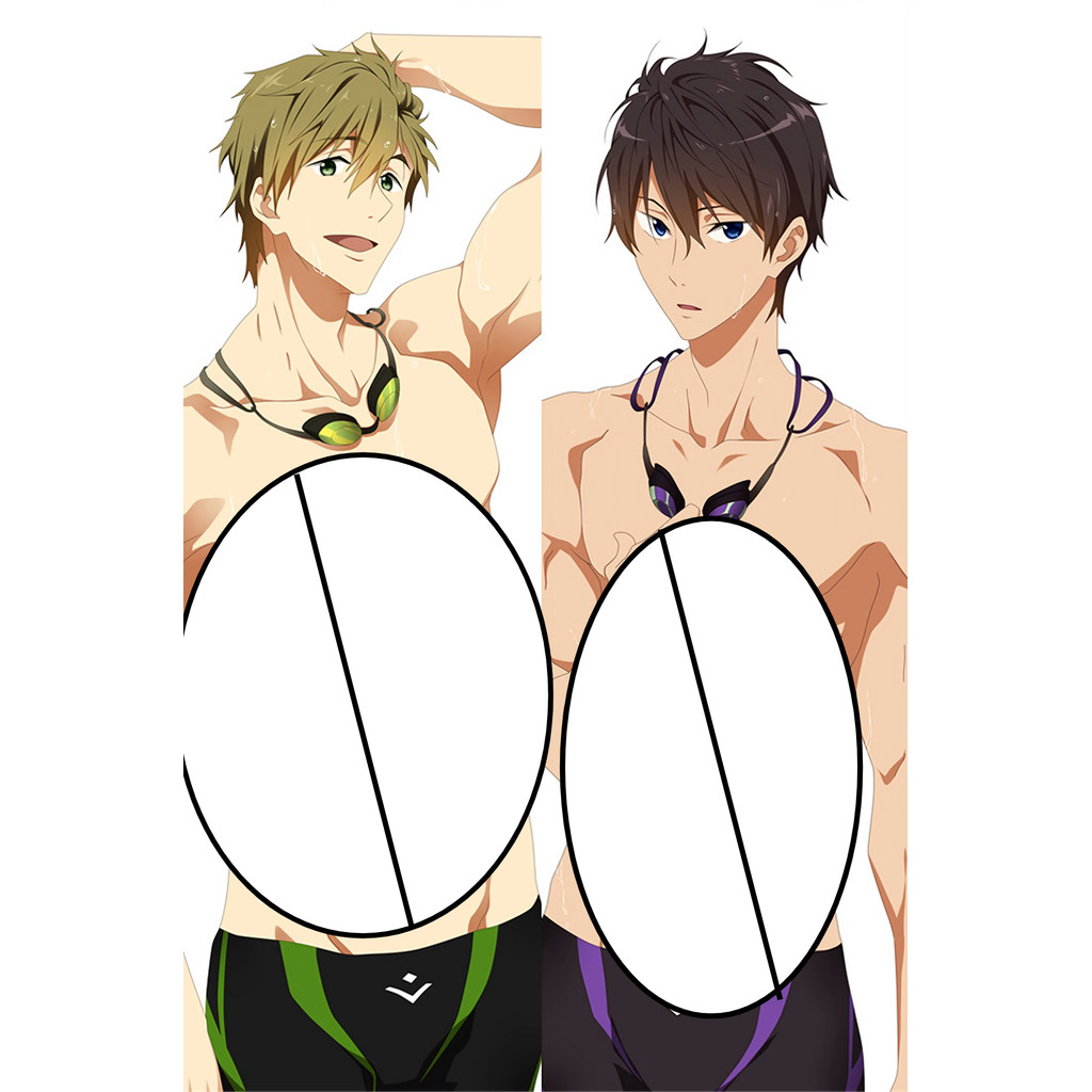 Tự do Bộ bơi nam Dakimakura Anime Gối In hai mặt Vỏ gối cơ thể cỡ thật Quà tặng Vỏ gối đệm