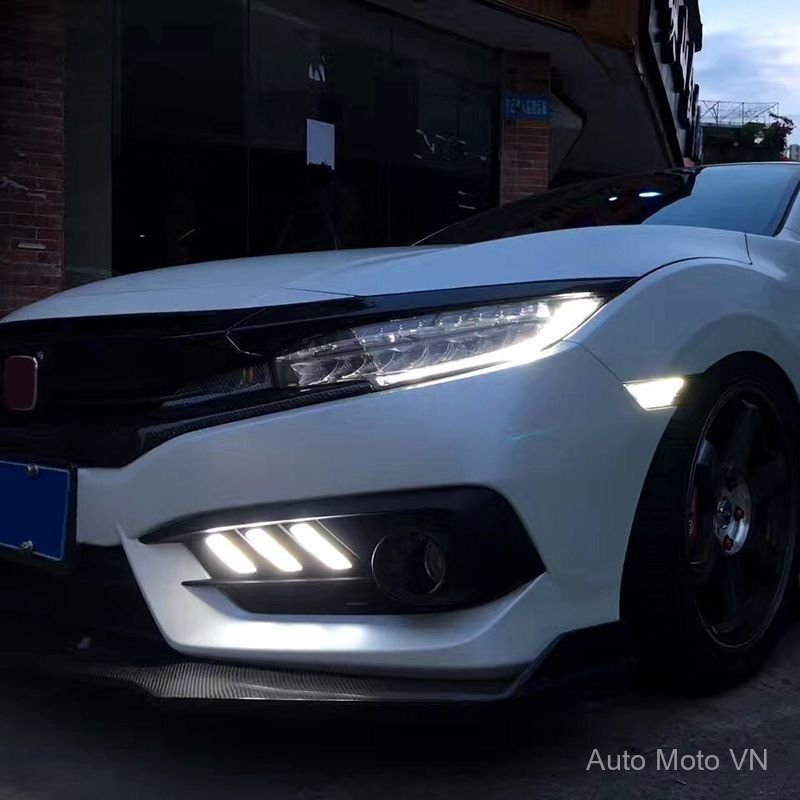 Đèn LED ban ngày cho Honda Civic Gen 10 2016-kiểu xương cá chạy đuổi