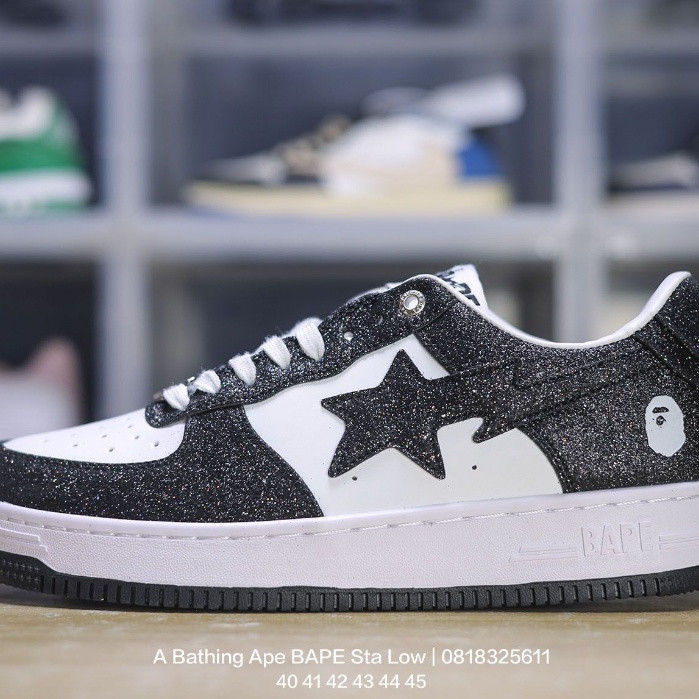 (Điểm) Dép thấp thông thường Bape Sta Low Matte Black Matte