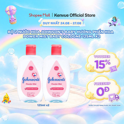 Combo 2 Chai Nước Hoa Cho Bé Johnson's Baby Cologne Hương Phấn Hoa Power Mist Baby Cologne 125ml