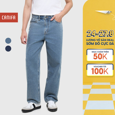 Quần jeans nam CANIFA dáng regular form suông trơn 8BJ26S002