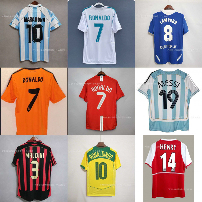 Bóng đá Beckham Necross Jersey Rodropal Joe Retro ac Zidanamar Milan Đồng phục Boka OTGX