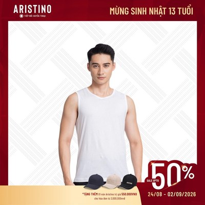 Áo ba lỗ nam Aristino chất liệu 100% Cotton cao cấp thoáng mát mềm mại - AC23