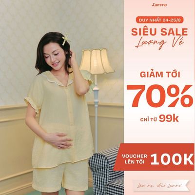 Bộ Đồ Ngủ Nữ Floral Đũi Hàn Hoa Nổi Dáng Rộng Thoải Mái, Thấm Hút Mồ Hôi, Tay Bo Chun Che Bắp Tay - L'amme