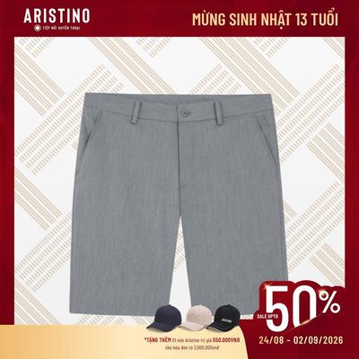 Quần Short Âu Nam Aristino Regular Fit suông nhẹ ASO090AS3