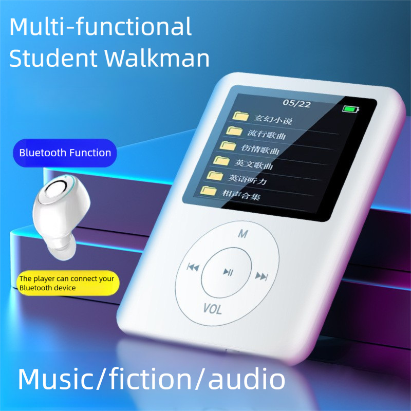 Fat Nano MP4 Player Mini Máy nghe nhạc di động TXT Đầu đọc sách điện tử Đầu ghi âm Loa tích hợp Blue