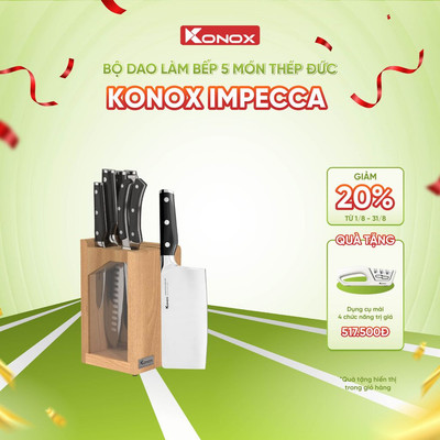 [TẶNG MÀI] Bộ dao bếp 5 món Konox Impecca thép Đức 1.4116 cao cấp