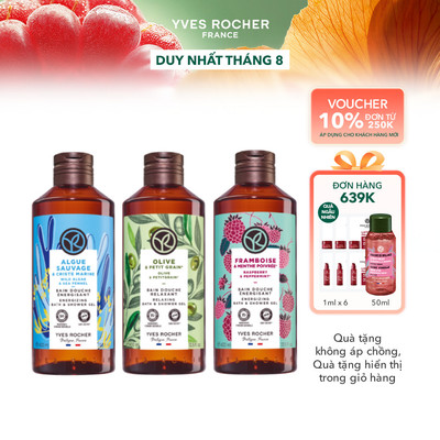 Combo 3 sữa tắm thiên nhiên hương biển - oliu - mâm xôi đỏ Yves Rocher 400mlx3