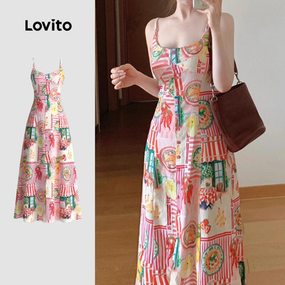 (Kỳ nghỉ) Lovito Mẫu váy Váy xếp ly Mùa xuân/Hè cho nữ LK3ED152