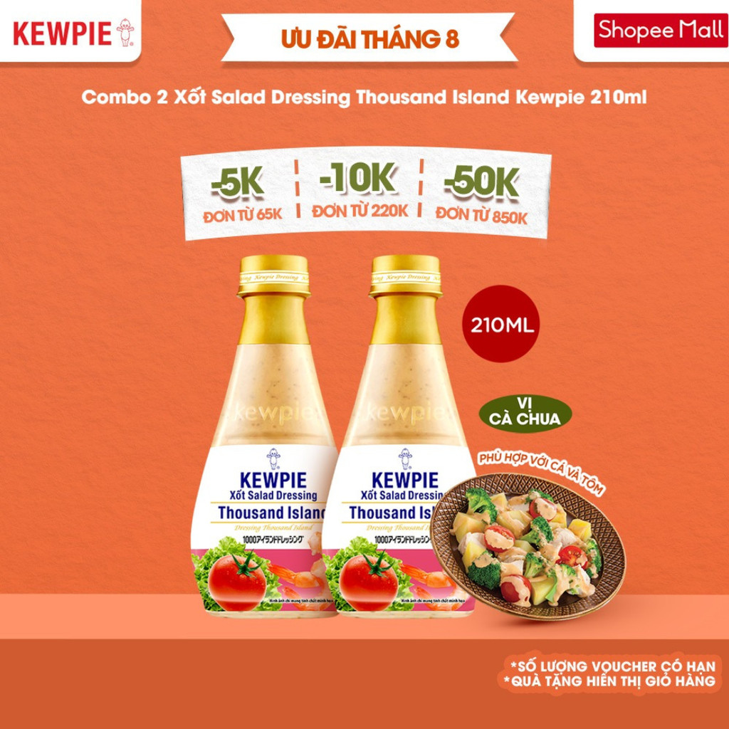 Combo 2 Xốt Salad Dressing Thousand Island Kewpie 210ml