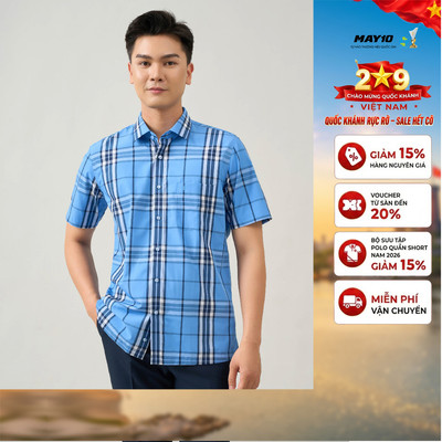 Áo Sơ mi nam cộc tay May 10 form RegularFit mã 010124106GB AK570