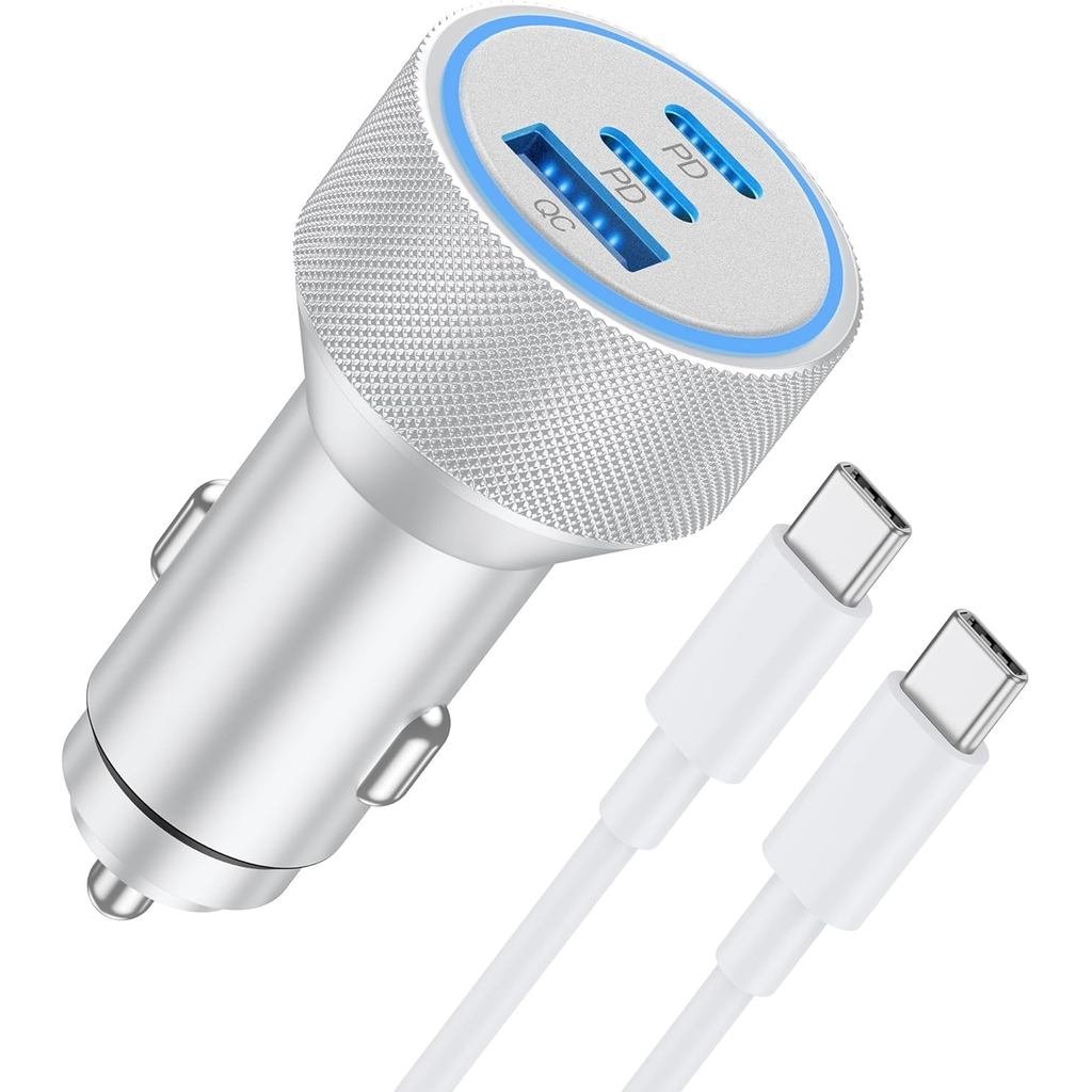 WODENTA for iPhone 17/16/15 Pro Max Car Charger, 67W 3-Port Fast USB C Car Charger Power Cigarette L