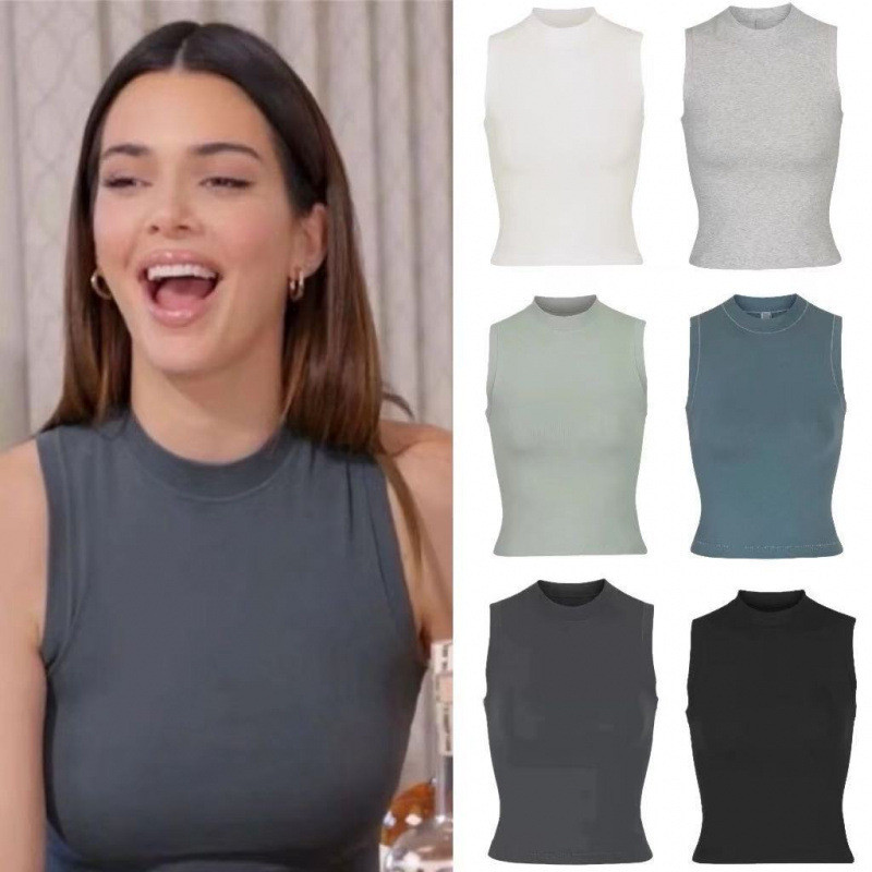 SKIMS Kendall Jenner style Basic sleeveless tank top for layering, slim fit camisole