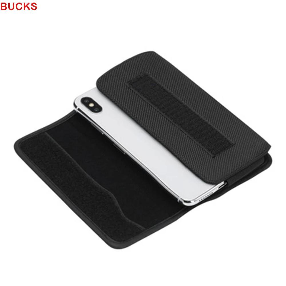 BUCKS Túi đeo thắt lưng điện thoại Phụ kiện điện thoại Vải Oxford Flip Cover Vỏ điện thoại di động 3