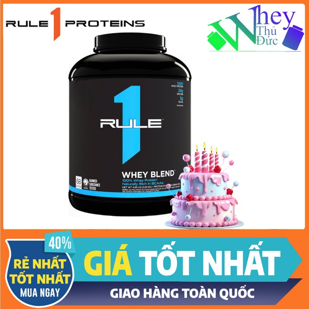 Whey Blend Rule 1 5LBS vị Birthday Cake – Kết Hợp Isolate & Concentrate, Hỗ Trợ Tăng Cơ Toàn Diện (2
