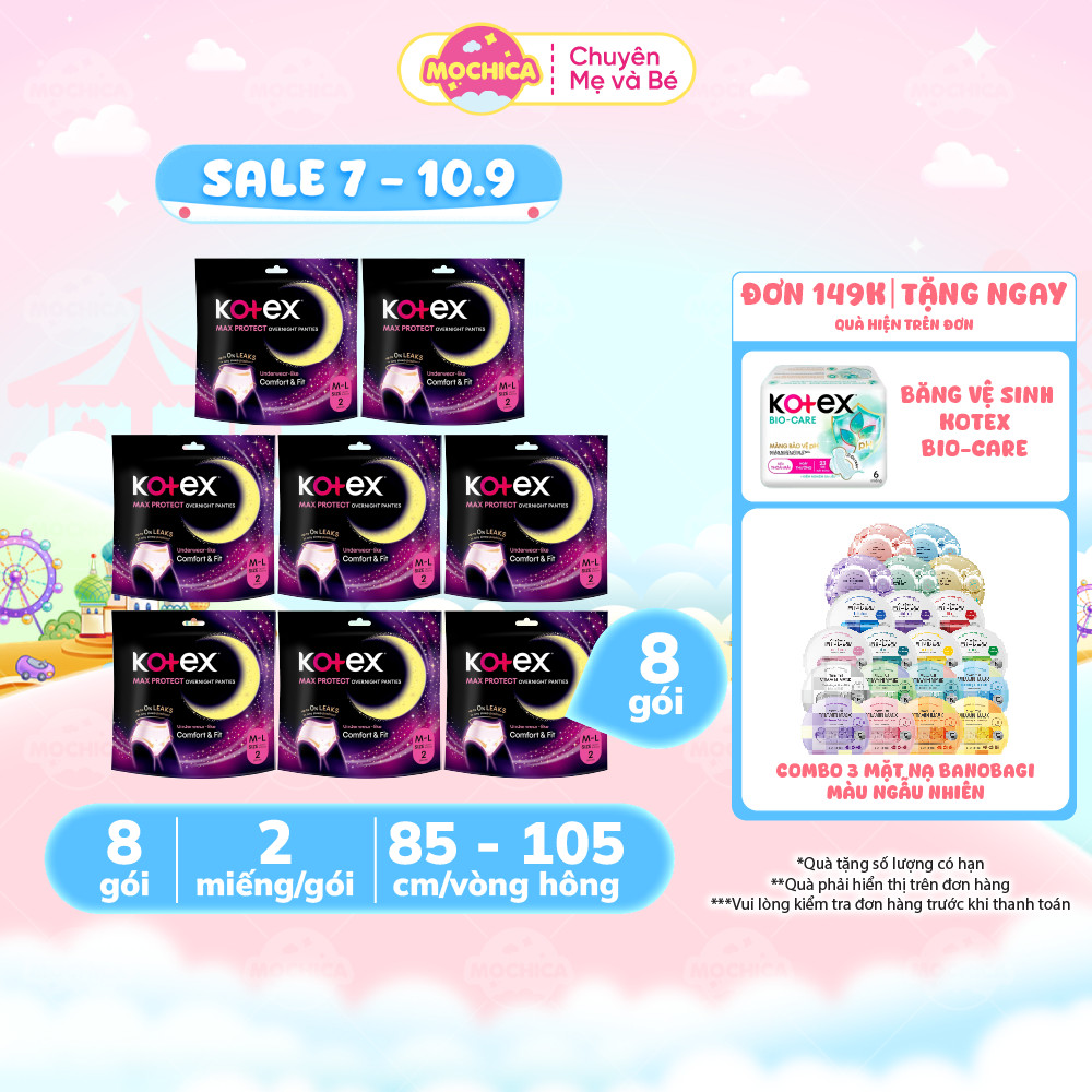 (THÙNG) Băng vệ sinh Kotex ban đêm dạng quần _Mochica