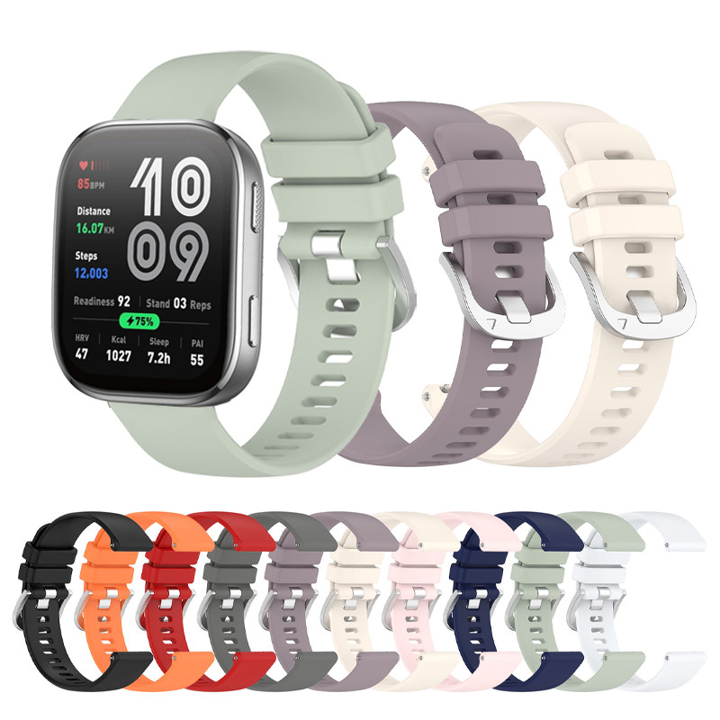 Dây đeo cổ tay có thể thay thế bằng silicon cho Huami Amazfit Active3 Premium Bip 6 5pro 3pro GTR 4 
