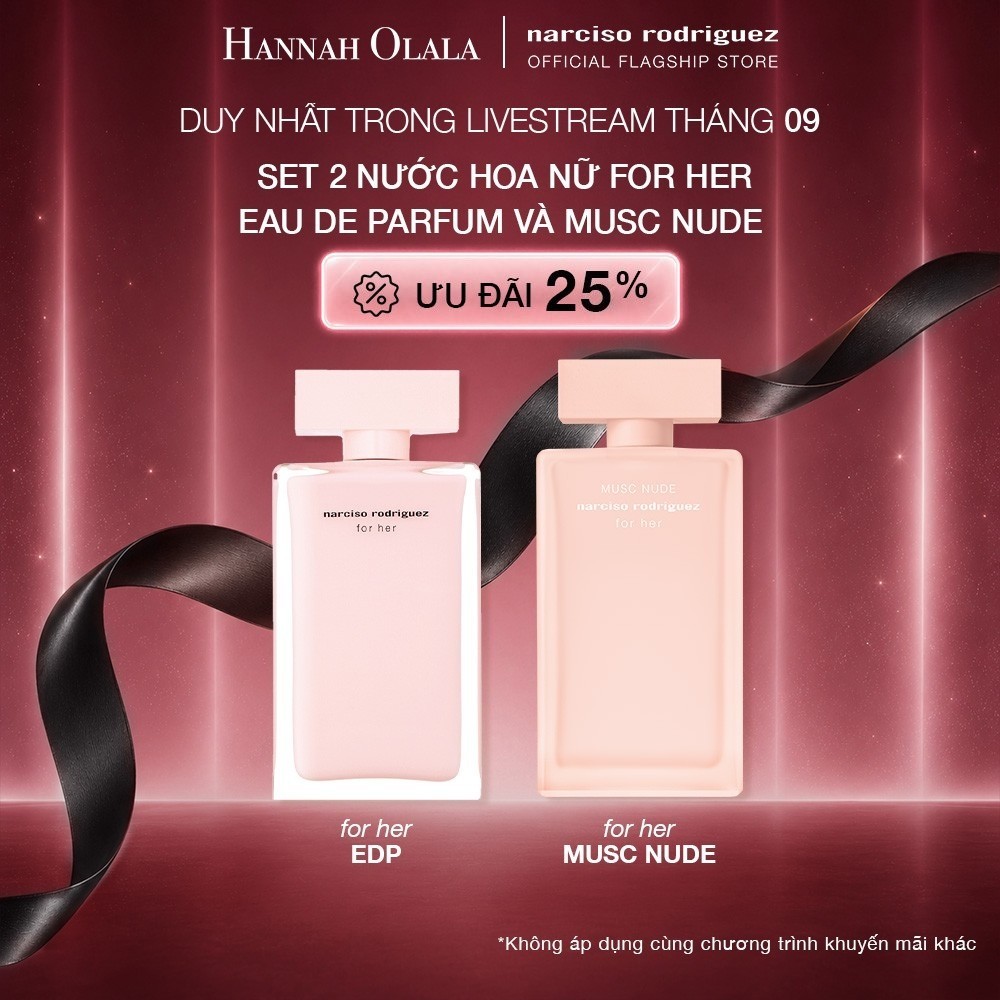 [Hannah] Set 2 Nước Hoa  Narciso Rodriguez For Her Eau De Parfum và Narciso Rodriguez Musc Nude EDP