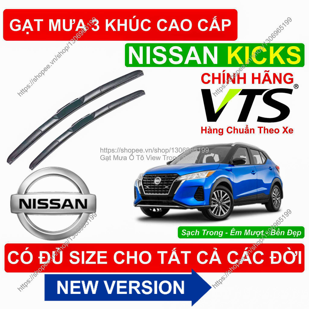 Gạt Mưa 3 Khúc Kính Lái Nissan Kicks- Cặp Gạt Mưa  Kính Lái Cho Các Dòng  Nissan Kicks