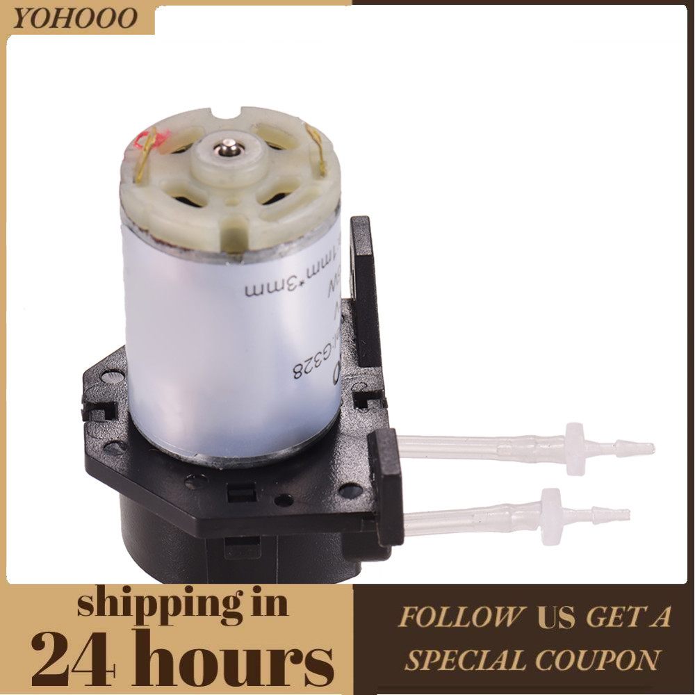 Yohooo Máy bơm nhu động tự mồi G328 DC 12V với nguồn điện chuyển đổi Cực dương và cực âm Thực hiện Đ