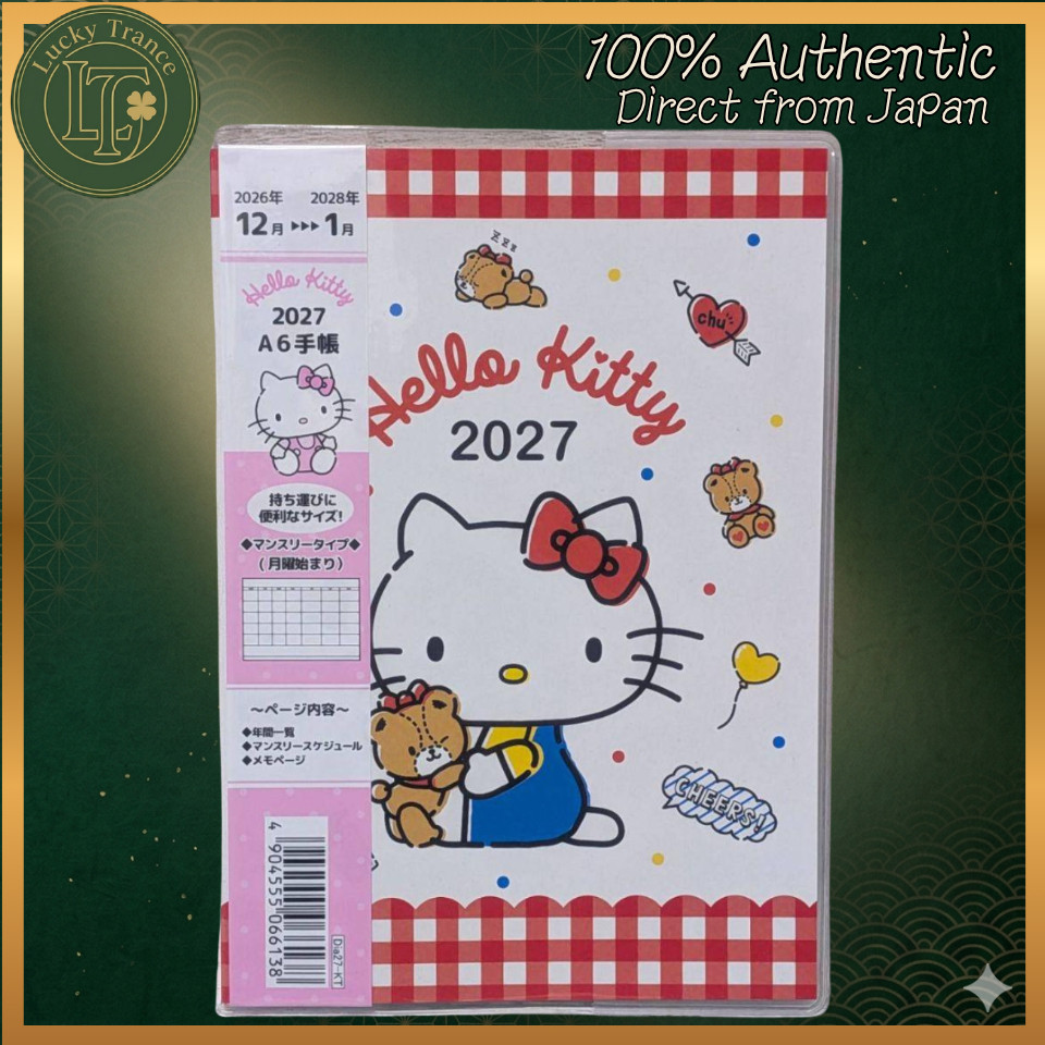 Hello Kitty 2027 A6 Monthly Planner Monday Start Dec 2026-Jan 2028 Schedule Book