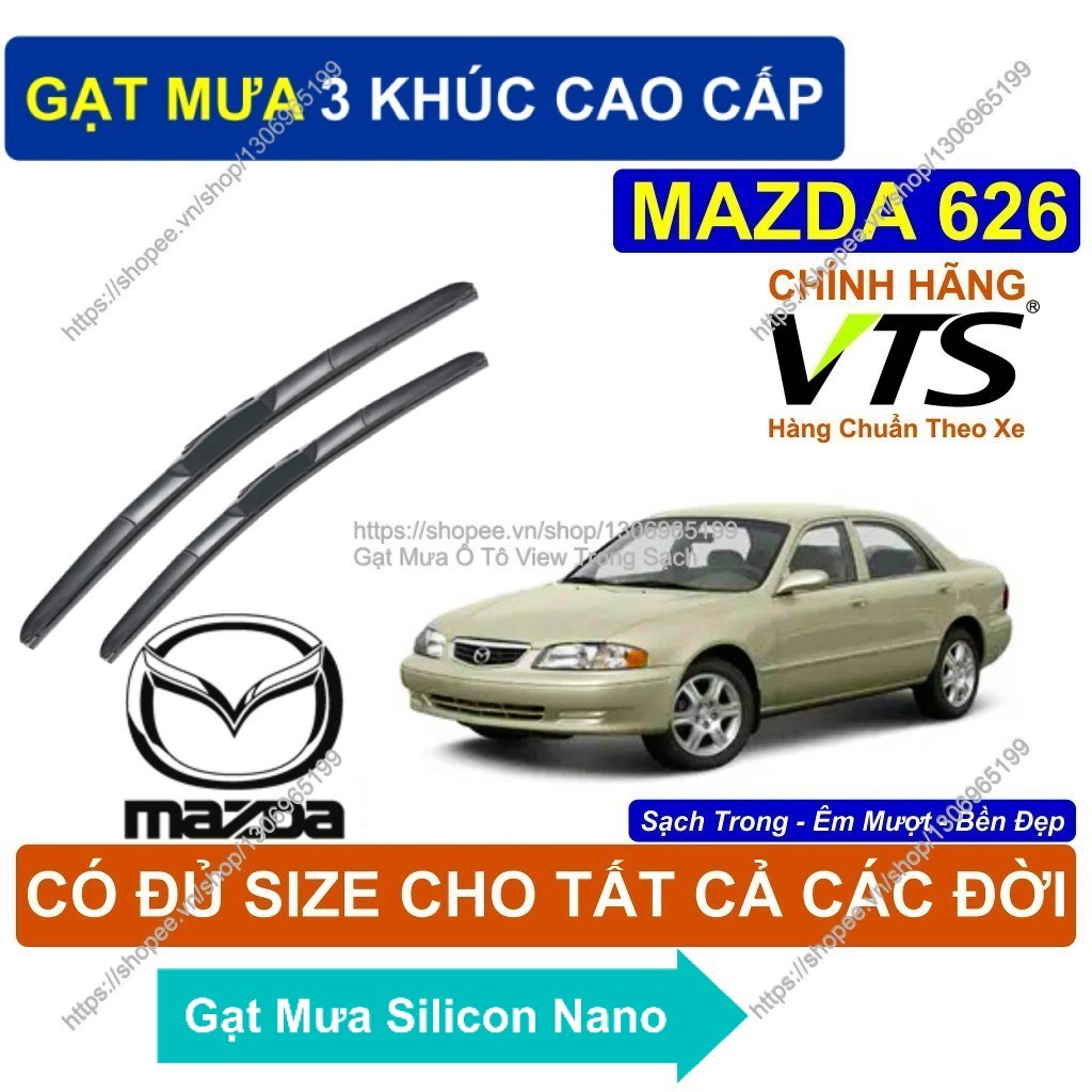 Gạt Mưa 3 Khúc Cao Cấp/ Gạt Mưa Bền Đẹp Kính Lái Mazda 626/ Cặp Gạt Mưa Kính Lái Mazda 626/  Mazda 6