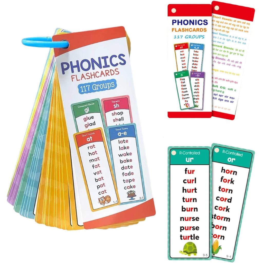 60 CHIẾC Học Đọc Thẻ Flash Phonics, Sight Word Bingo, Phonics Word Cards