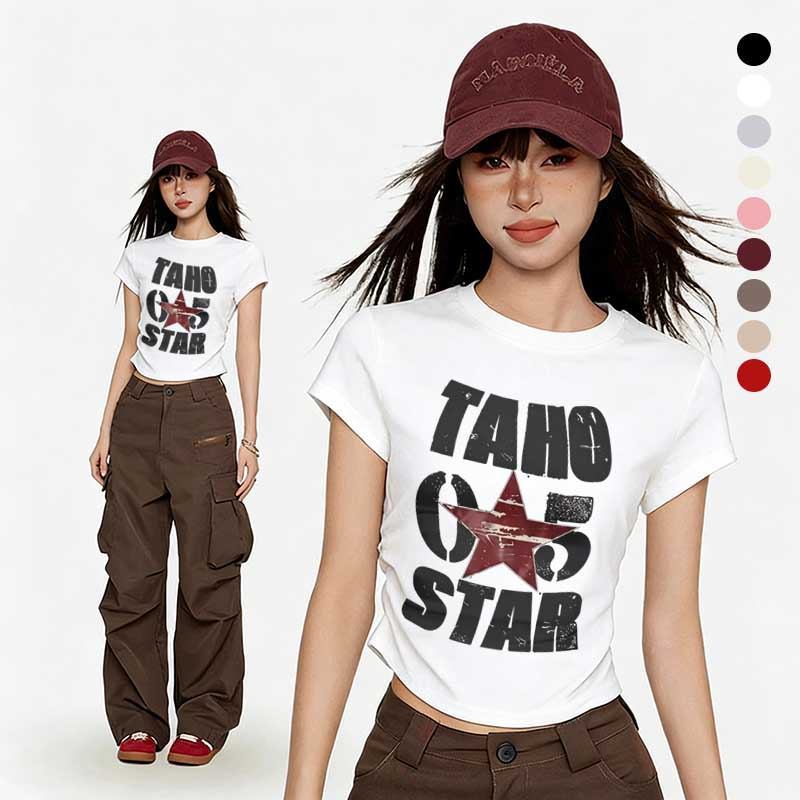 Su.Tee Crop Top baby tee Slim Fit Wear It And Hide Your Figure. Áo thun nữ vải Cotton siêu mềm "TAHO