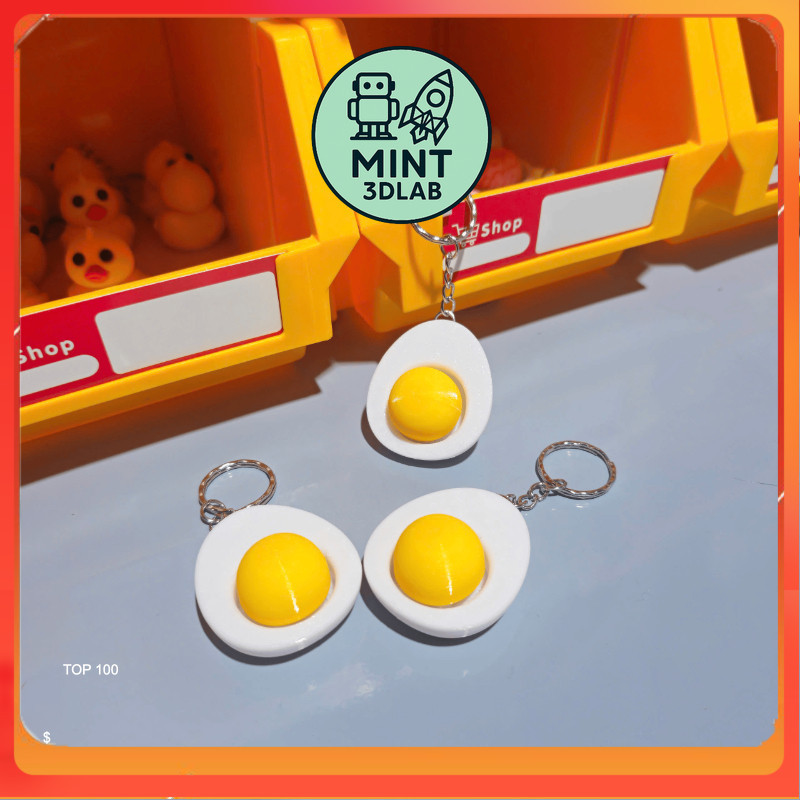 Móc Khoá Hình Quả Trứng Ấn Được Giảm Stress In 3D - Egg Clicker Keychain - Clicker Treo Balo Túi Xác
