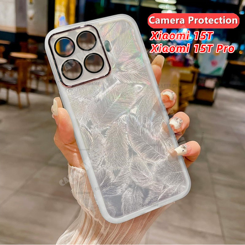Xiaomi 15T 15TPro 2025 Vỏ mềm silicon họa tiết lông vũ lấp lánh cho Xiaomi 15T 15T 15T 15 T T15 15TP