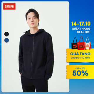 Áo khoác nỉ nam CANIFA MEN chất liệu dệt kim interlock nam dài tay có khả năng giữ nhiệt 8OT23W021