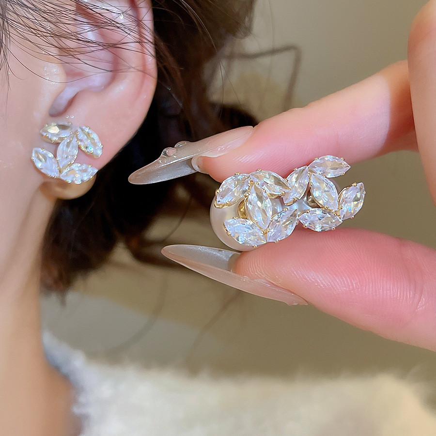 Bông tai ngọc trai chữ zircon nữ - Phong cách cổ điển và cao cấp