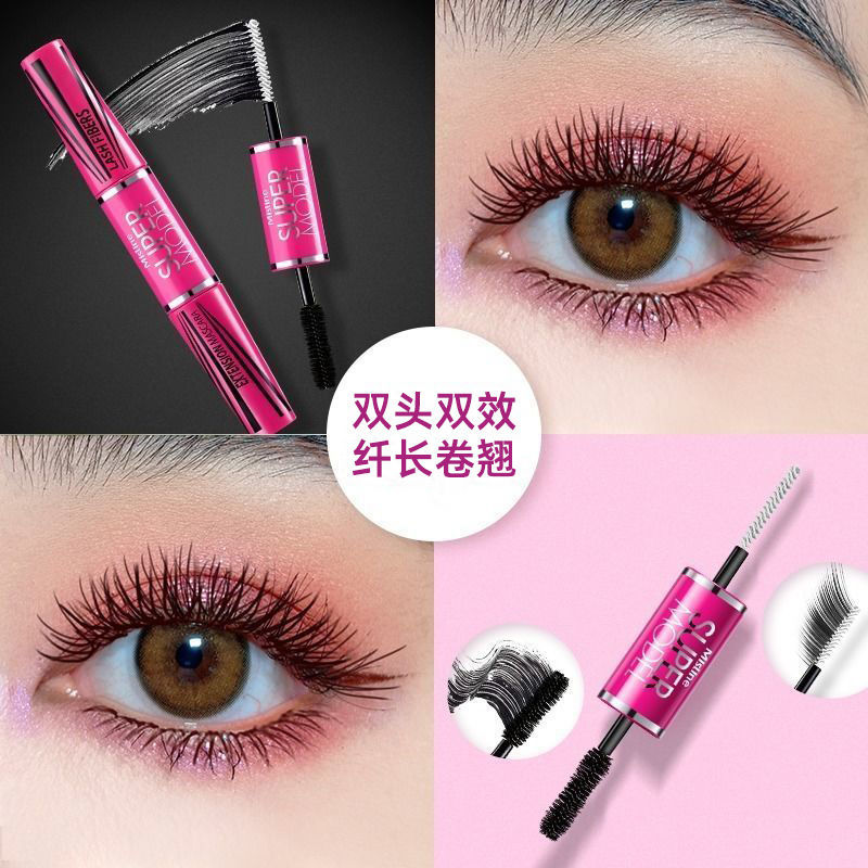 Mistine Mistine Mascara 4D Hai Đầu Mascara Dày Tự Nhiên Uốn Không Dễ lem Sinh Viên Sản Phẩm Chính Hã