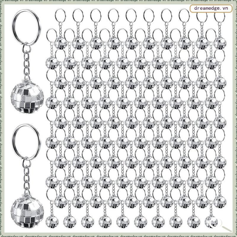 [dreamedge] 96 Chiếc Mini Disco Ball Móc Khóa Disco Ball Ủng Hộ Gương 70 thập niên 80 90 Disco Móc K