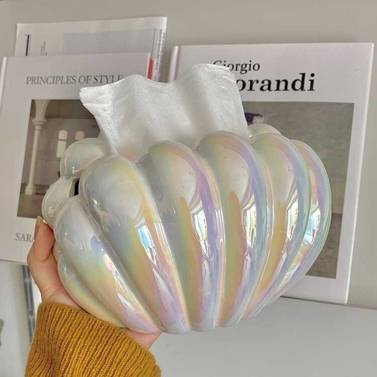 Nordic Creative Shell Shape Tissue Box Tissue Holder Home Decora Tissue Box Cover Housewarming Gifts