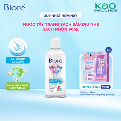 Nước Tẩy Trang Hoàn Hảo Sạch Nhờn Biore Makeup Remover Perfect Cleansing Water Oil Clear 90ml (Bao bì thay đổi)