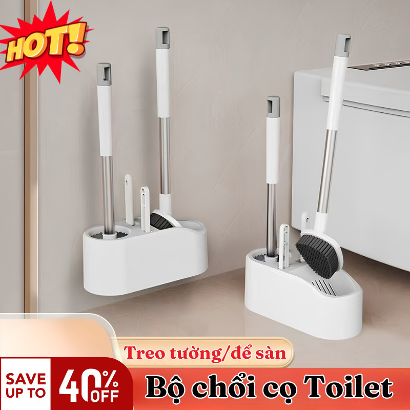 Bộ Chổi Cọ Toilet LILY'S DECOR Kèm Hộp Đựng Tay Cầm Dài Làm Sạch Bồn Cầu Nhà Tắm Tiện Lợi