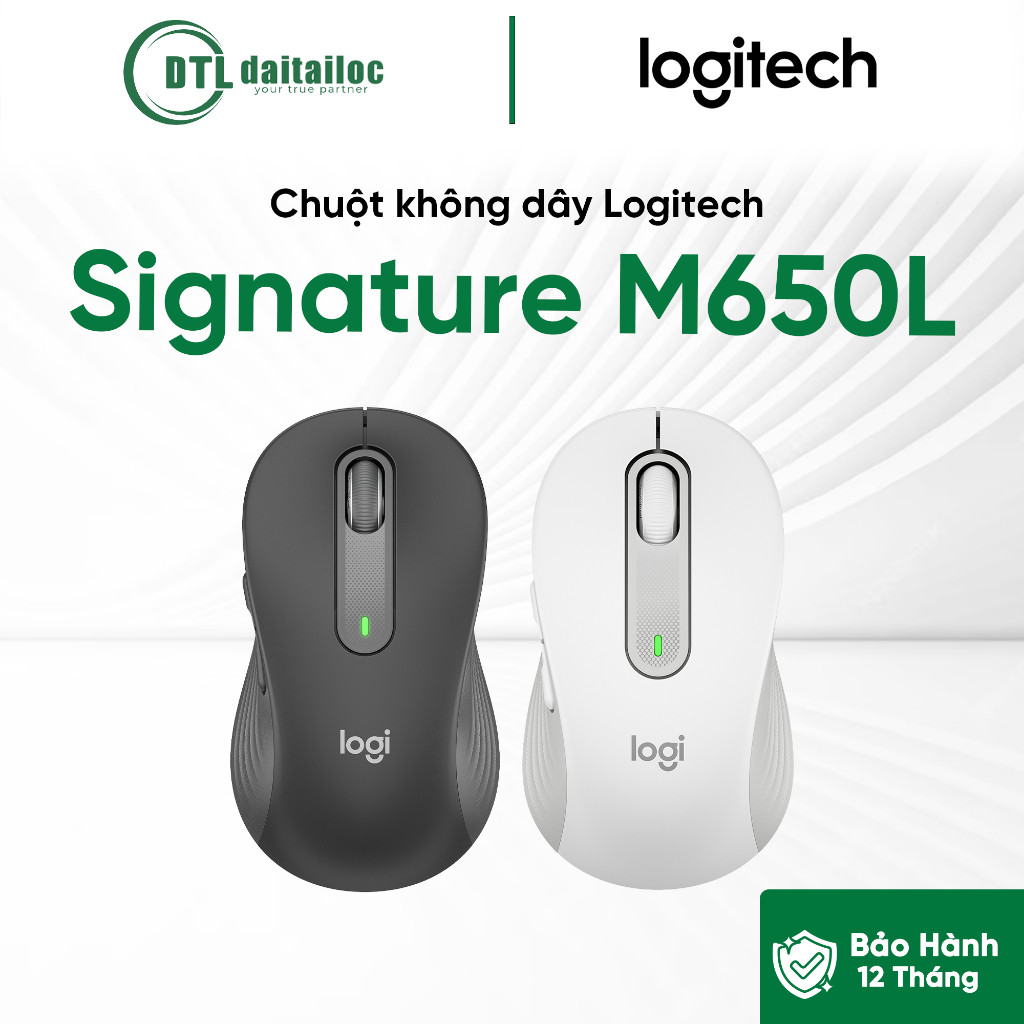 Chuột Không Dây Bluetooth Logitech M650 Size L Đen Silent (910-006247) | Chính Hãng | Bảo Hành 12 th