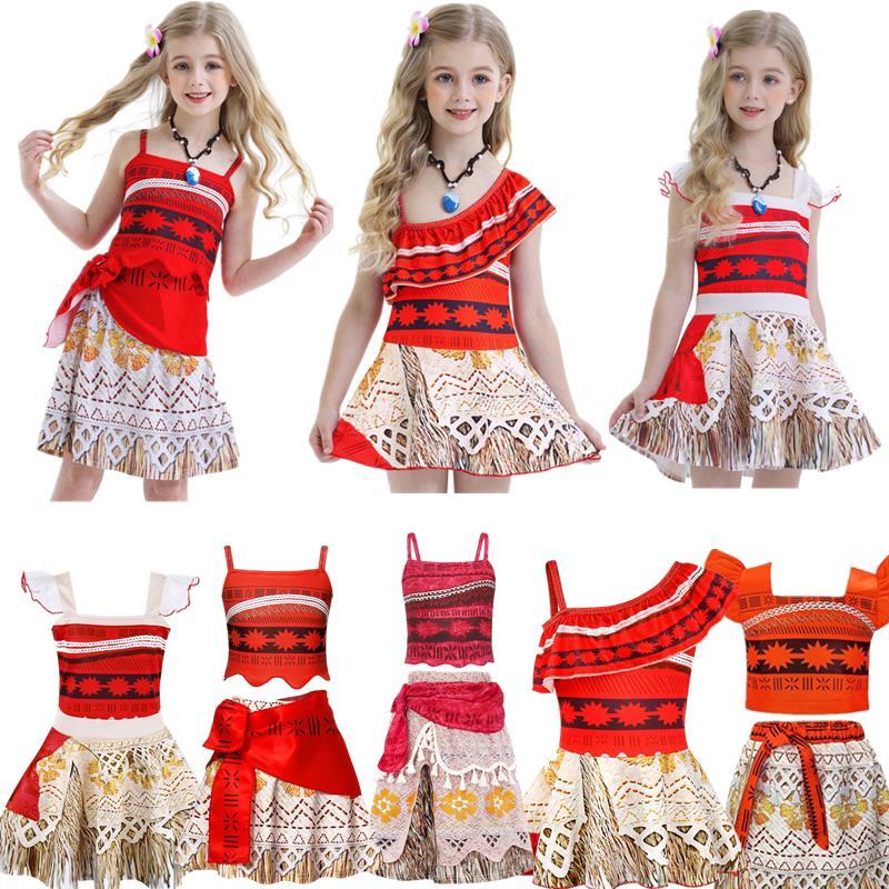 Ngoại Thương Trẻ Em Quần Áo Phong Cách Mới Halloween cosplay Trang Phục Đại Dương moana Hai Mảnh Phù