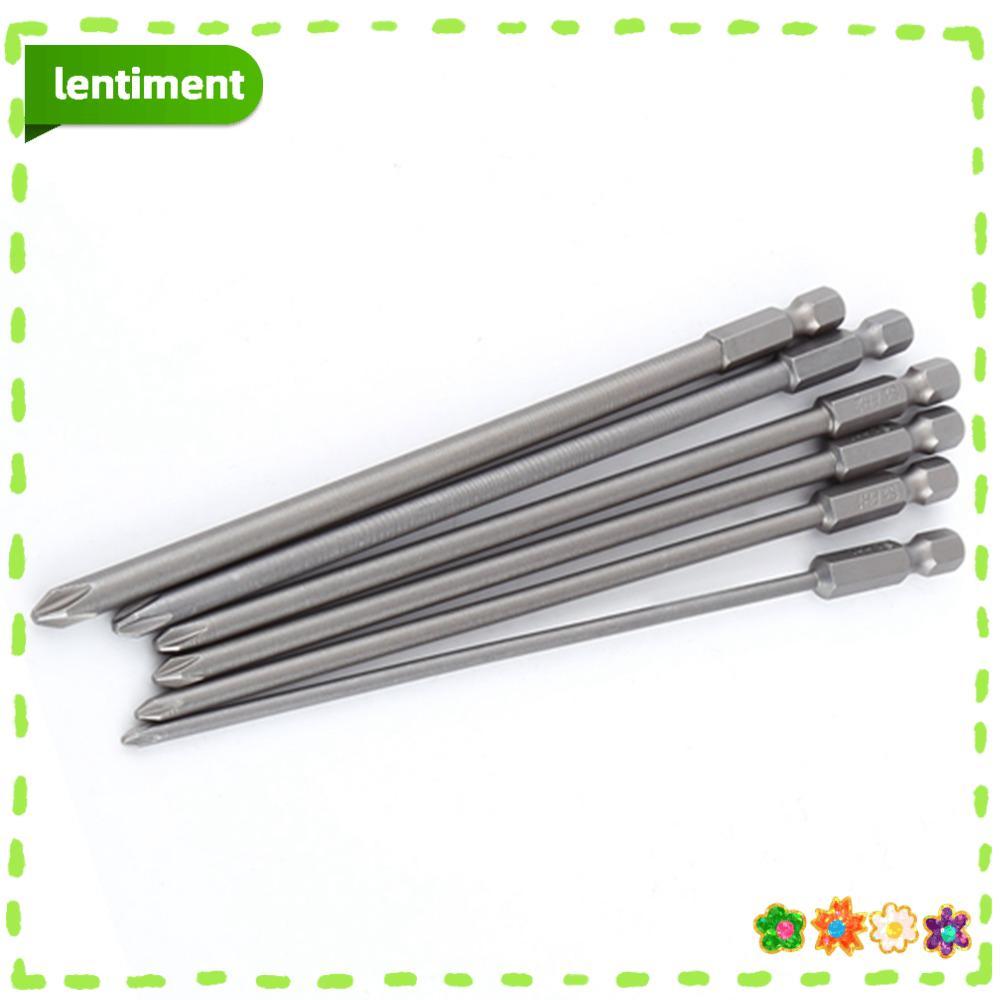 Bộ mũi tuốc nơ vít LENTIMENT 6 chiếc, kích thước PH1 và PH2 1 / 4 inch Chuôi lục giác Mũi tuốc nơ ví