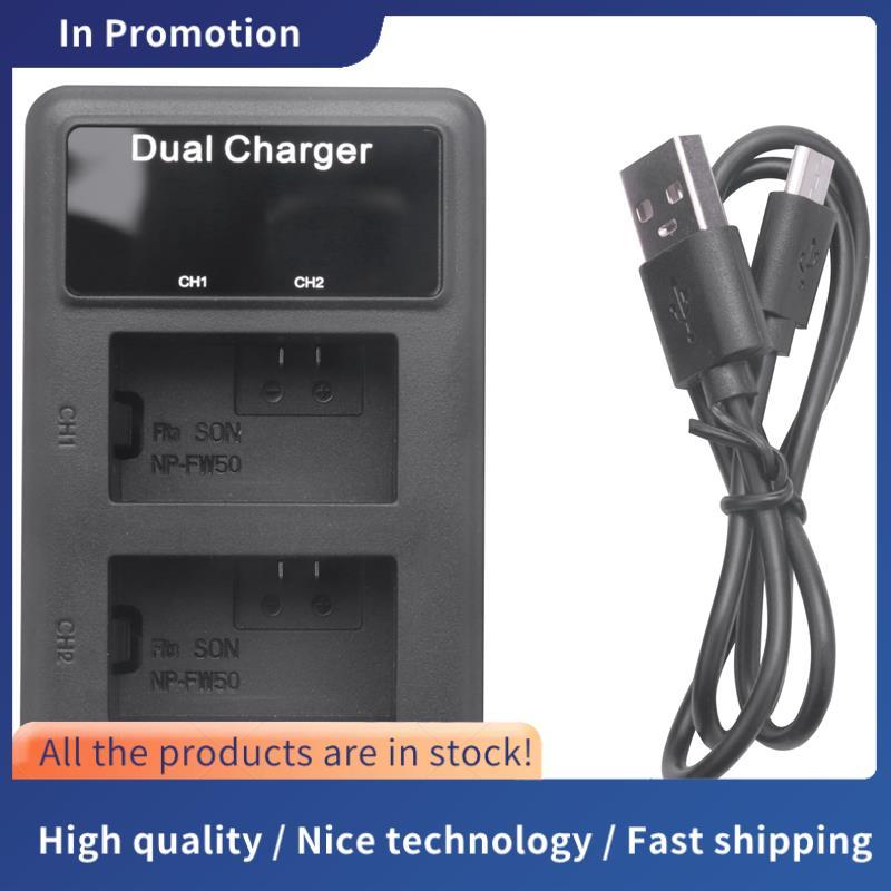 Bộ sạc pin Usb kép Lcd Fw50 Np Fw50 Np-Fw50 Npfw50 Pin Nex-3 Nex-5 Nex-6 -A55 A33 A55 A37 A3000 A500