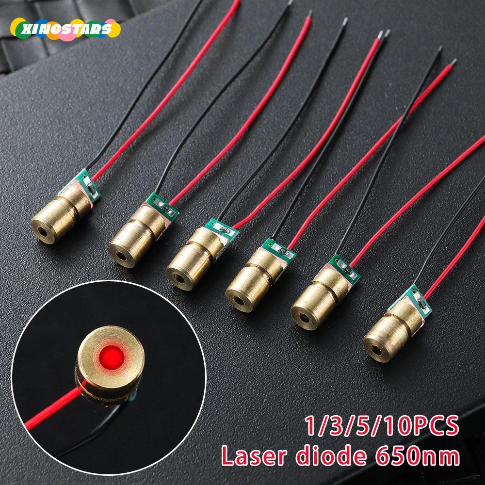 XINGSTARS 1 / 3 / 5 / 10pc Điốt Laser Mini 5 triệu watt Mô-đun Diode Chấm Đỏ