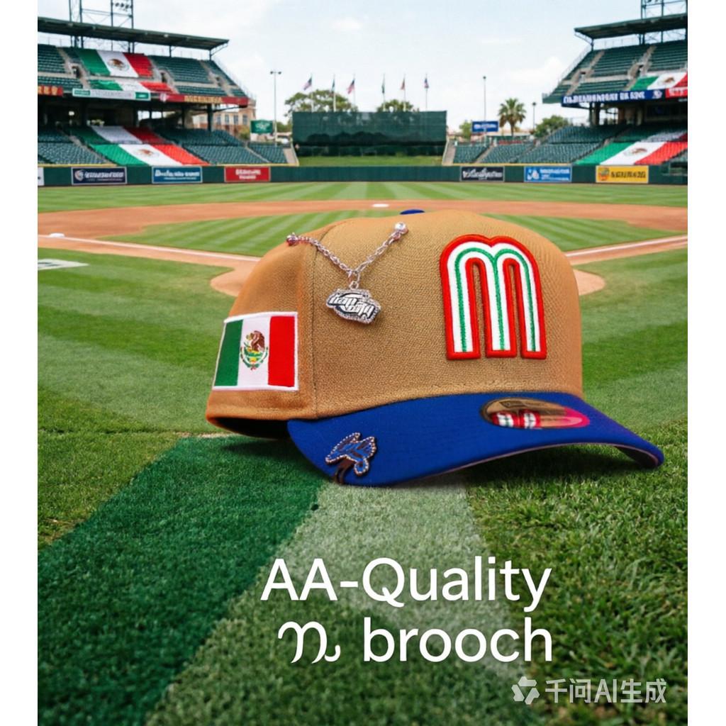 AA-Chất lượng Mũ bóng chày có thể điều chỉnh kỷ nguyên mới, MỚI ERA 9FIFTY CAMEL / XANH MEXICO 2025 