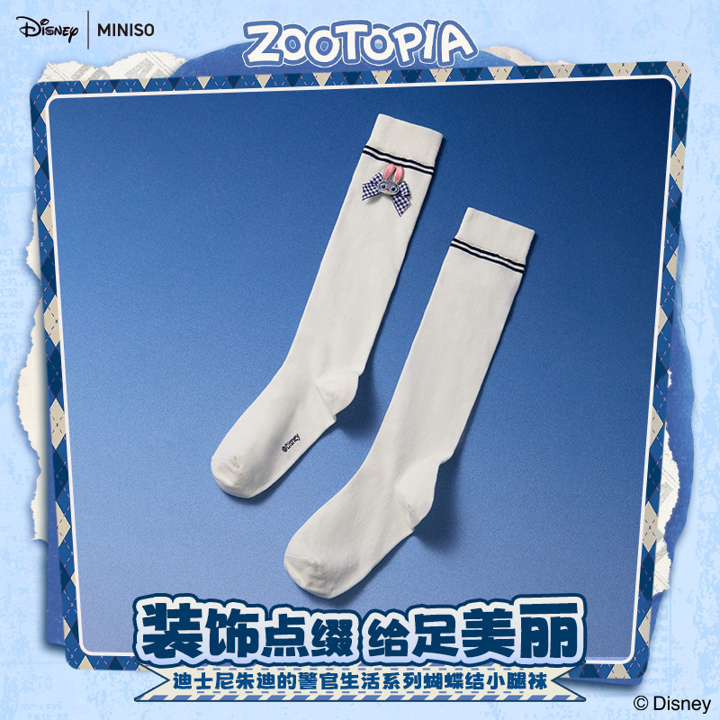 MINISO MINISO MINISO Judy 's Police Officer Life Series Bow Bê Tất Hoạt Hình Dễ Thương Vớ Nữ