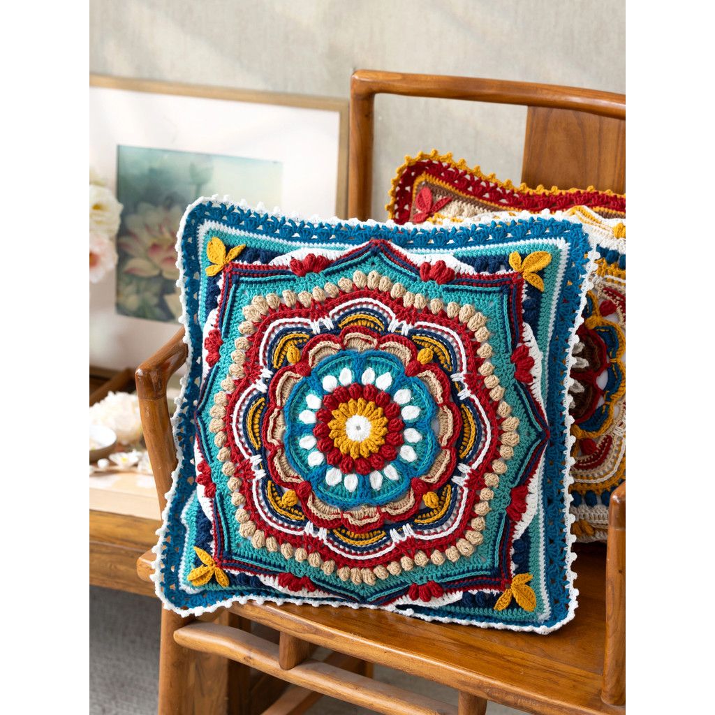 Sister Su Su Nhà Hexi Vỏ Gối Handmade DIY Móc 4 Dây Sợi Cotton Nhóm Chất Liệu Tự Chế Gói