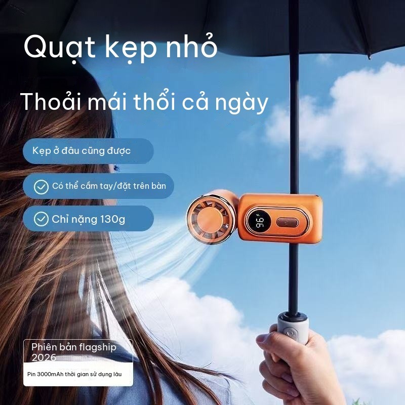 FY30Mini Clip-on Fan，Rotatable and tiltable head，Silent handheld clip-on fan，USB Charging，Suitable f