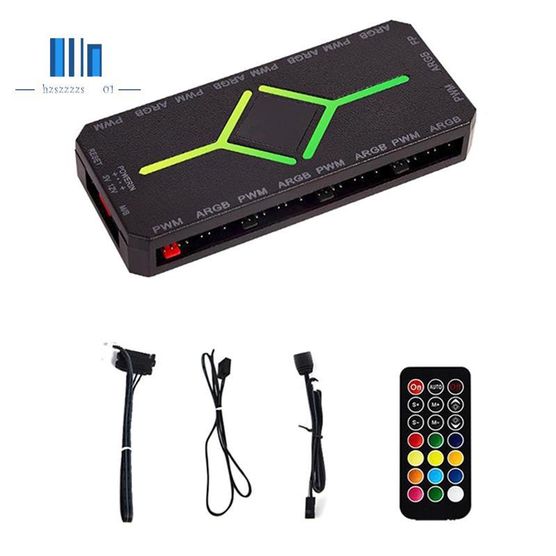 5V 3 Pin ARGB Bộ Điều Khiển Quạt Làm Mát Hub Quạt PWM Hub Hub Quạt ARGB Hub Cho Máy Tính ARGB Vỏ Quạ