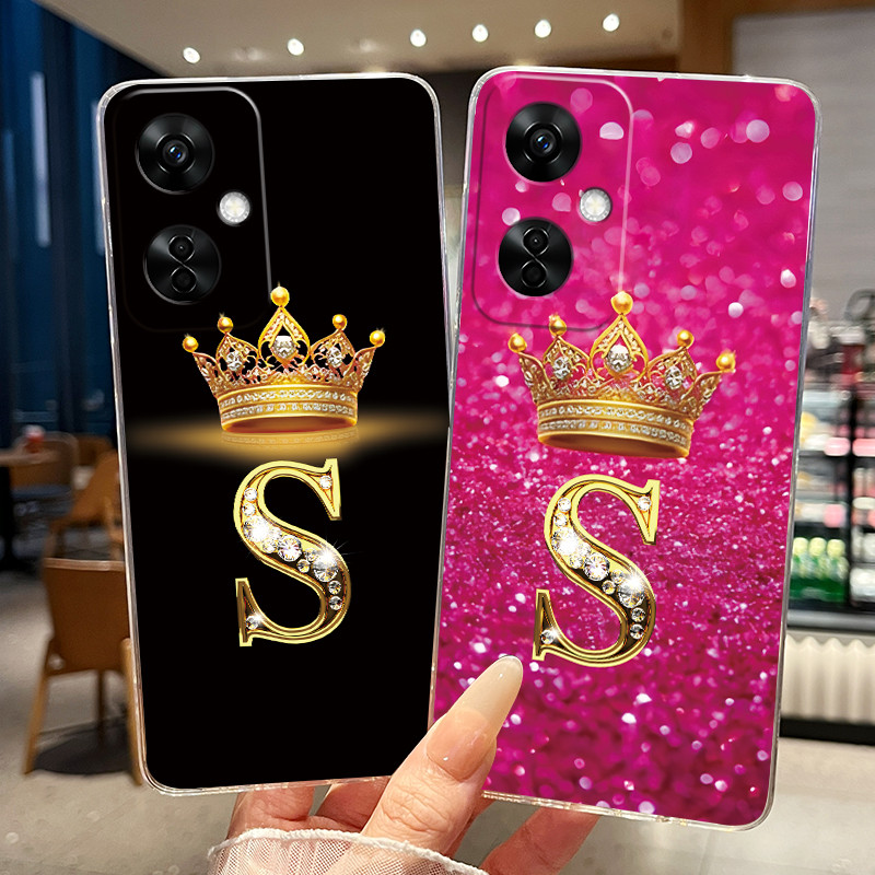 Vỏ Cho OnePlus Nord CE 3 Lite Ốp lưng Thời Trang Vương Miện Chữ Trong Suốt Mềm TPU Jelly Ốp Lưng Cho